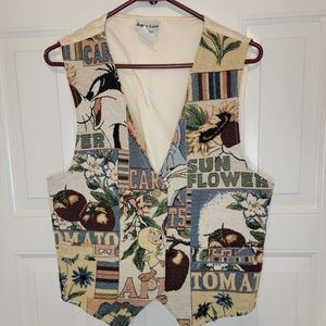 Vintage Unisex Tapestry Patchwork Spring/Summer Garden Vest